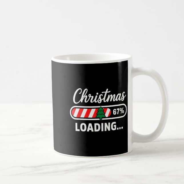 Caneca De Café Christmas Loading 67% Funny 6 7 Meme Xmas Gen Alph (Direita)