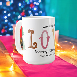 Caneca De Café Christmas Love Modern Typography Personalized Mug 