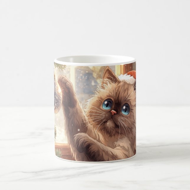 Caneca De Café  “Christmas Magic: Ragdoll Cat” Cute Ragdoll Cat (Centro)
