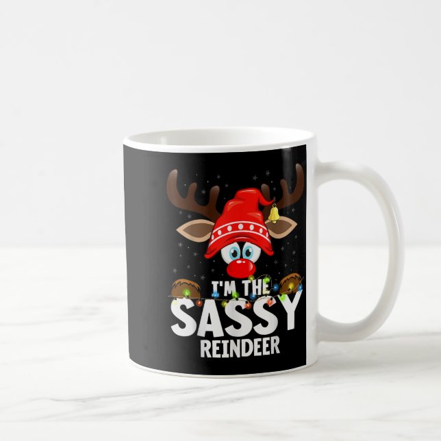 Caneca De Café Christmas Matching I'm The Sy Reindeer  (Direita)