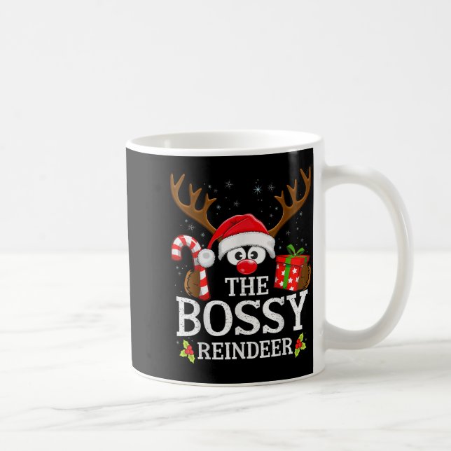 Caneca De Café Christmas Matching The Bossy Reindeer Family  (Direita)