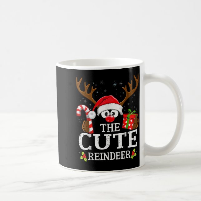 Caneca De Café Christmas Matching The Cute Reindeer Family  (Direita)