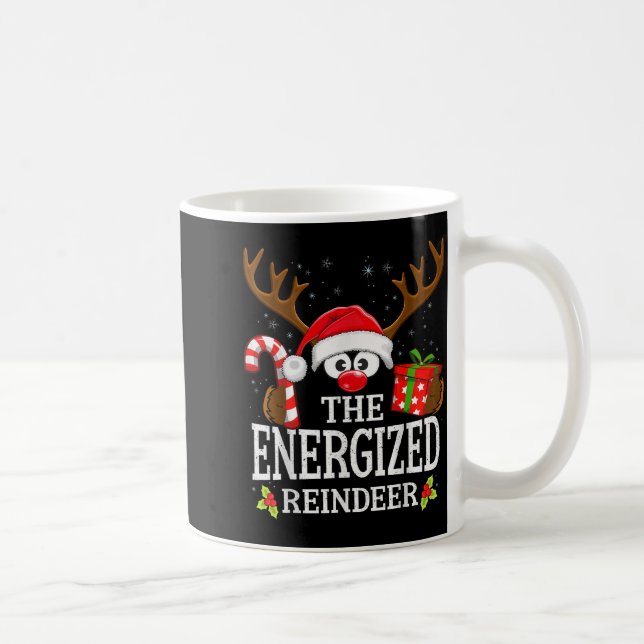 Caneca De Café Christmas Matching The Energized Reindeer Family  (Direita)