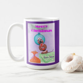 Caneca De Café Christmas Mouse wishing Merry Christmas 