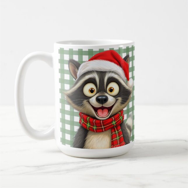 Caneca De Café Christmas Raccoon (Esquerda)