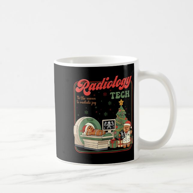 Caneca De Café Christmas Radiology Tech Funny Gingerbread Man Rad (Direita)