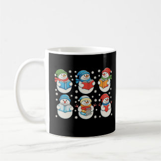 Caneca De Café Christmas Reading Books Teacher Snowman Xmas