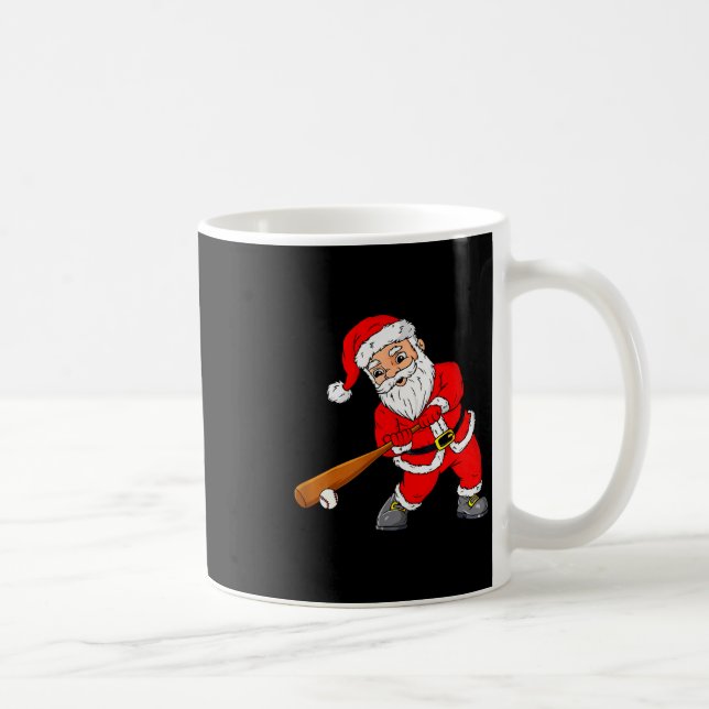 Caneca De Café Christmas Santa Claus With Baseball Bat Boys Kids  (Direita)