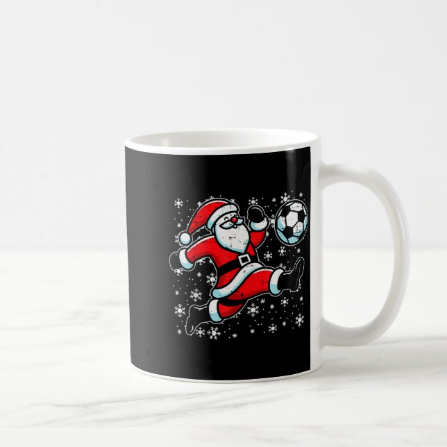 Caneca De Café Christmas Santa Football Kick Xmas Soccer Men Boys (Direita)
