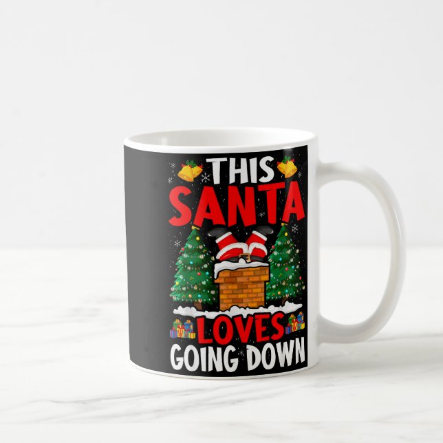 Caneca De Café Christmas Santa Loves Going Down Chimney Funny Xma (Direita)