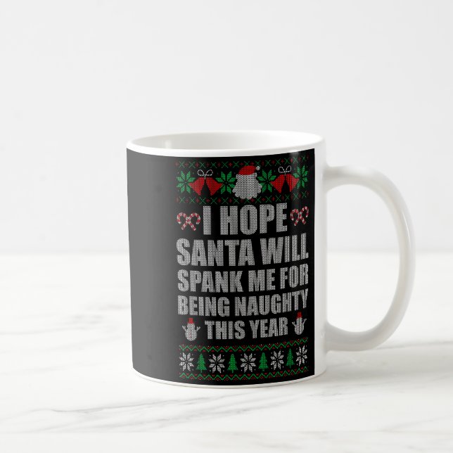 Caneca De Café Christmas Santa Spank Naughty Ugly Christmas Sweat (Direita)
