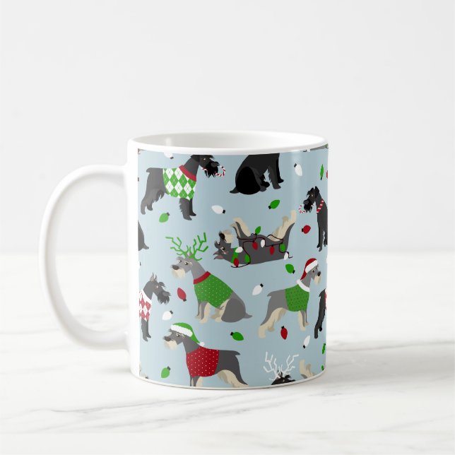 Caneca De Café Christmas Schnauzer (Esquerda)