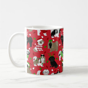 Caneca De Café Christmas Shih Tzu Dogs