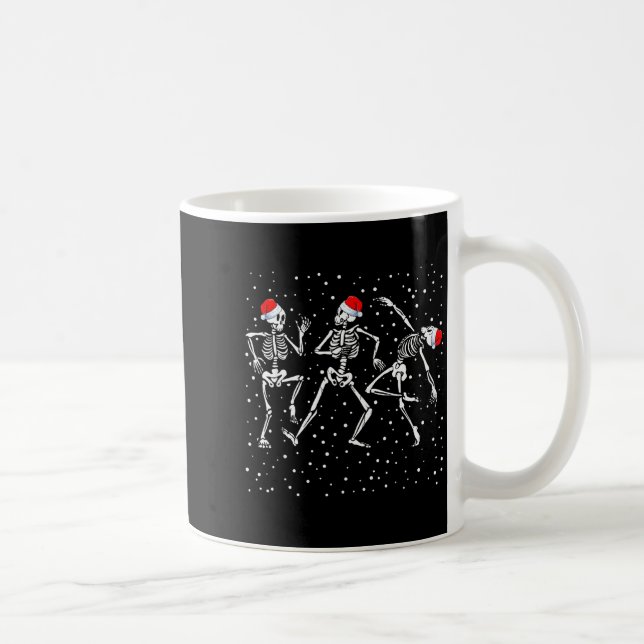 Caneca De Café Christmas Skeleton Dancing Funny Xmas  (Direita)