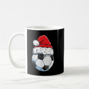 Caneca De Café Christmas Soccer Ball Santa Hat Funny Sport Xmas B