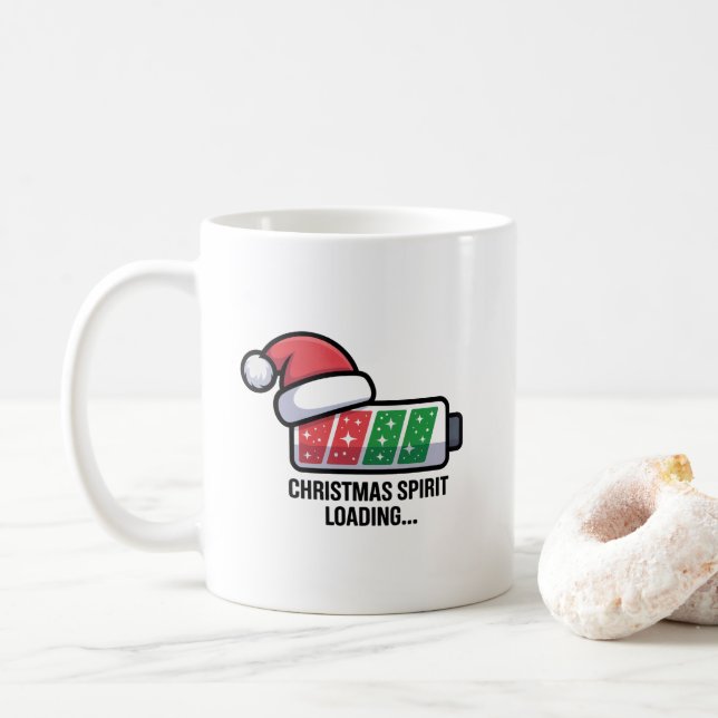 Caneca De Café Christmas Spirit Loading Funny Holiday  (Com Donut)