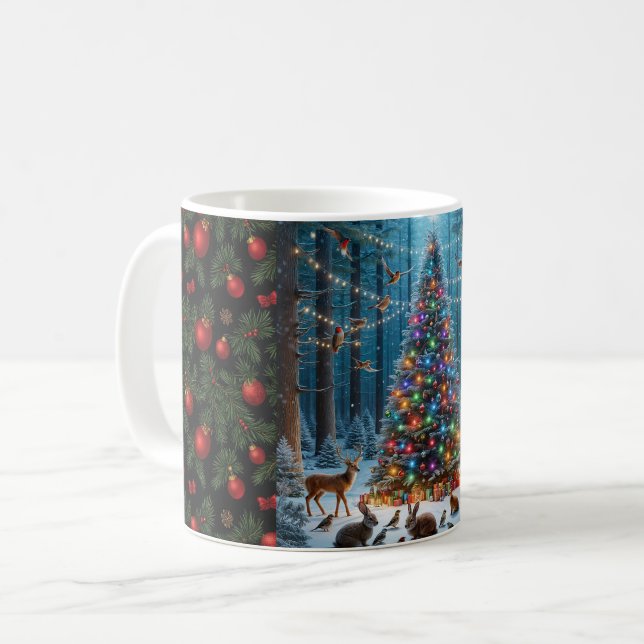 Caneca De Café Christmas Tree and Ornaments (Frente Esquerda)