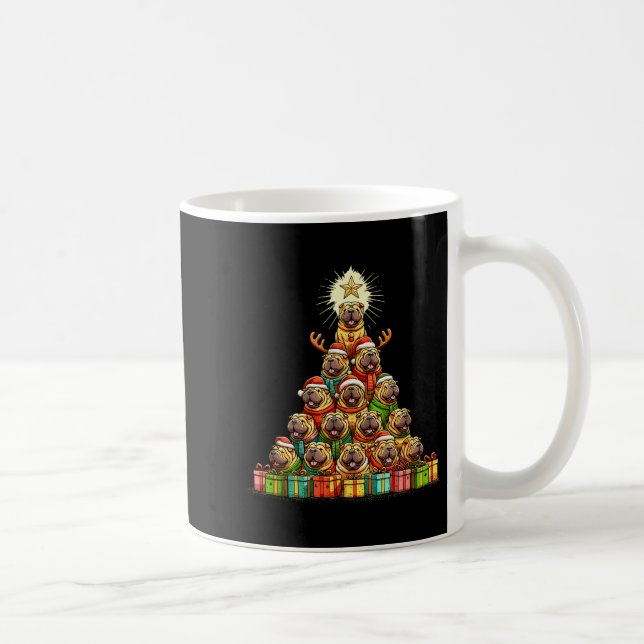 Caneca De Café Christmas Tree Chinese Shar-pei Shar Pei  (Direita)