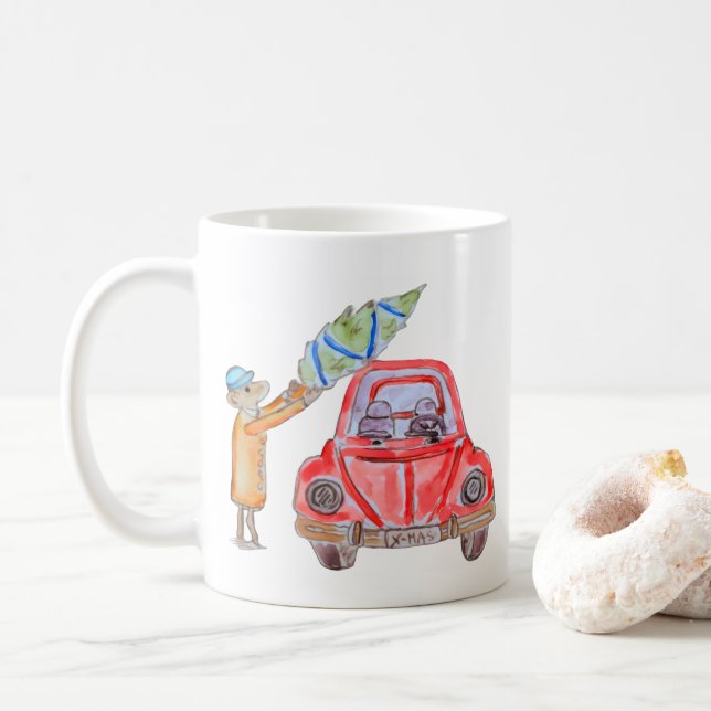 Caneca De Café Christmas Tree Time! (Com Donut)