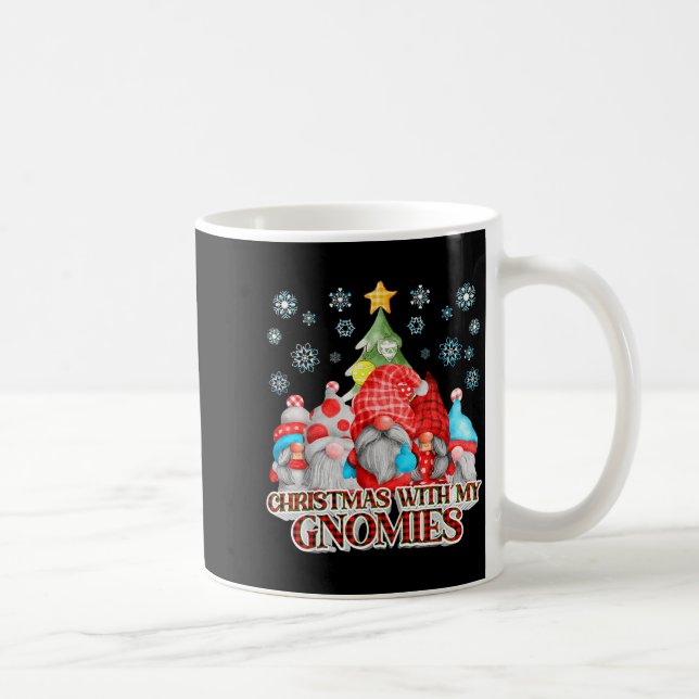Caneca De Café Christmas With My Gnomies Plaid Gnome Group Pajama (Direita)