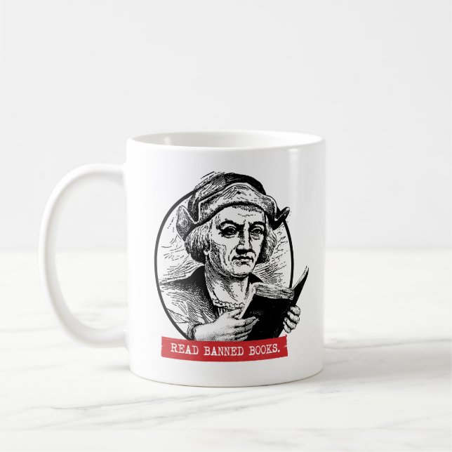 Caneca De Café Christopher Columbus lê livros proibidos (Esquerda)