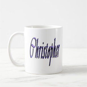 Caneca De Café Christopher, nome, logotipo,