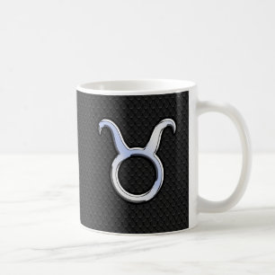 Caneca De Café Chrome Prateado Como Taurus Zodiac - Sinal Decor