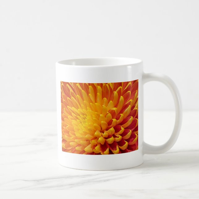 Caneca De Café Chrysanthemum Amarelo e Laranja (Direita)