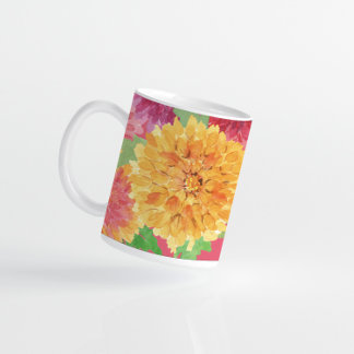 Caneca De Café Chrysanthemum Inspirado no outono