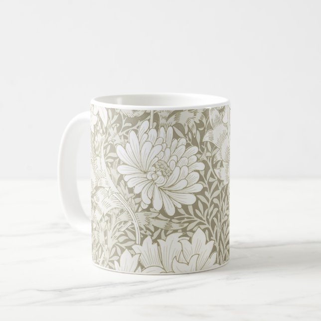 Caneca De Café Chrysanthemum Ivory, William Morris (Frente Esquerda)