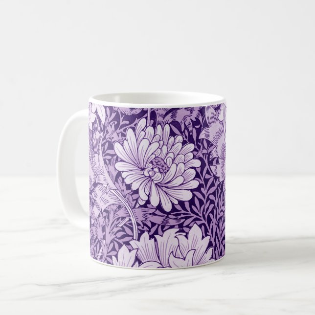 Caneca De Café Chrysanthemum Purple, William Morris (Frente Esquerda)