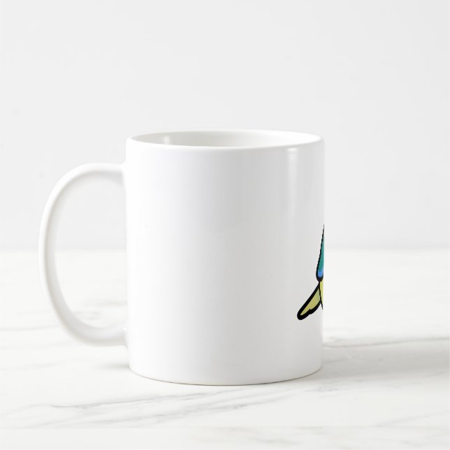 Caneca De Café Chubby Green Cheek Turquoise Conure (Esquerda)
