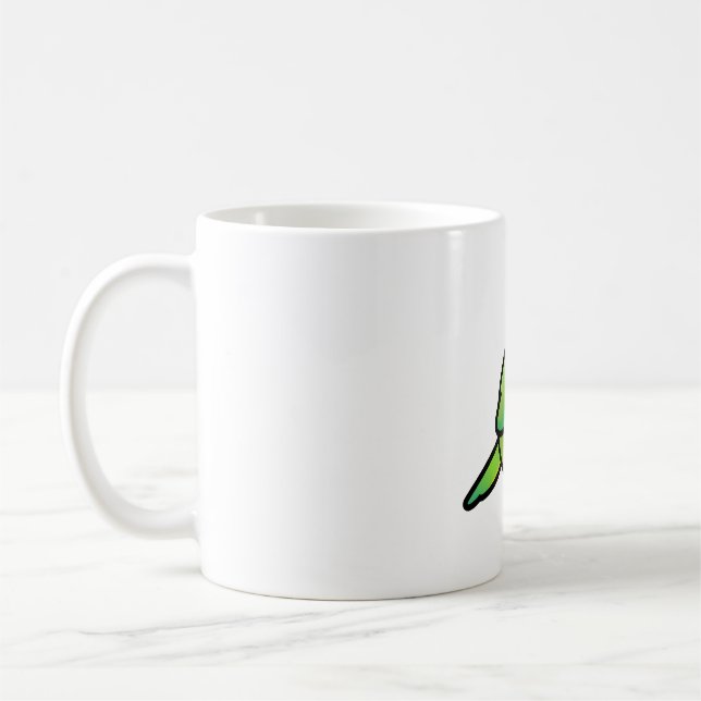 Caneca De Café Chubby Green Indian Ringneck Parakeet (Esquerda)