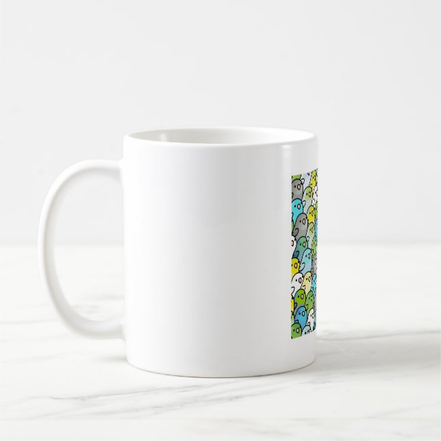 Caneca De Café Chubby Parrotlet Pattern (Esquerda)
