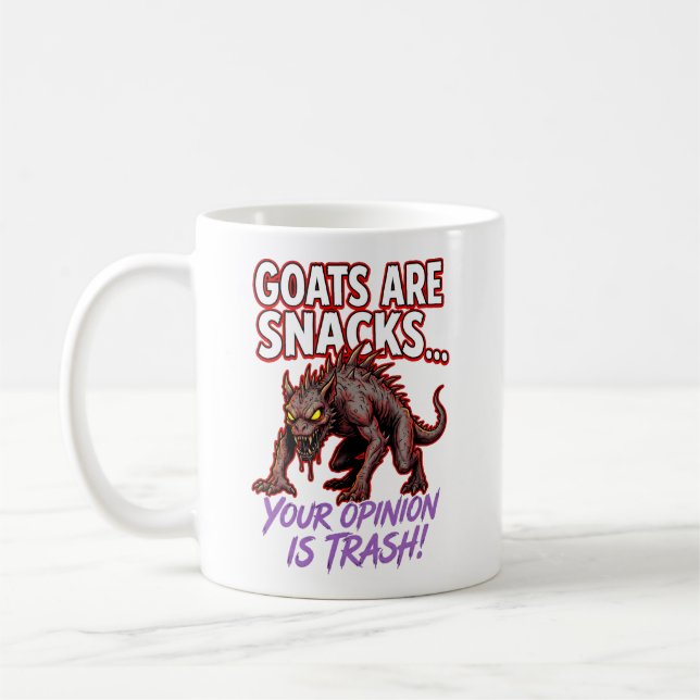 Caneca De Café Chupacabra Goats Are Snacks Funny Cryptid Humor (Esquerda)