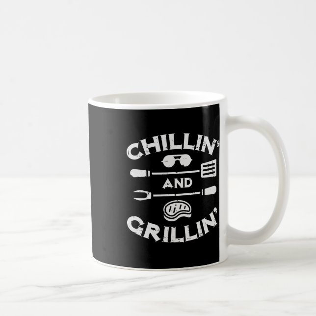 Caneca De Café Churrasco Chillin E Grillin Byrbecue Pit Men Mulhe (Direita)
