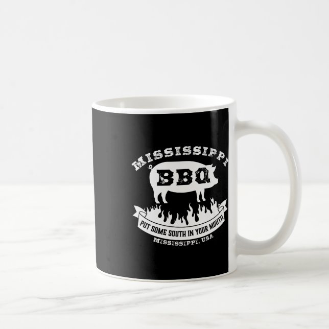 Caneca De Café Churrasco De Mississippi Engraçado Em Sua Boca (Direita)