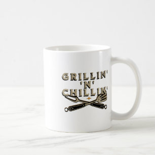 Caneca De Café Churrasco Exterior e Grillin Fumante n' C