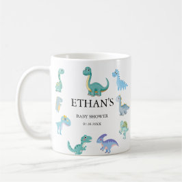 Caneca De Café Chuva de Bebê Dinossauro Elegante Branco
