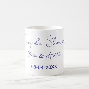 Caneca De Café chuva de casal nome data roxo moderno simples míni