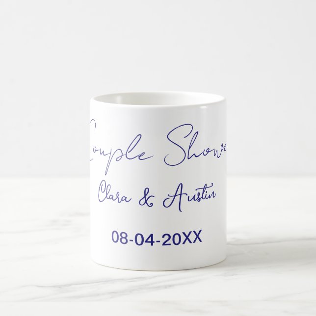 Caneca De Café chuva de casal nome data roxo moderno simples míni (Centro)
