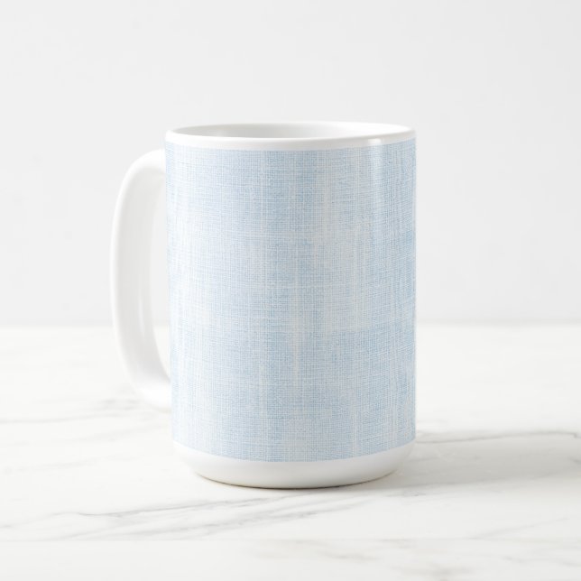 Caneca De Café Chuva de Noiva em Lino Azul Claro Falso (Frente Esquerda)
