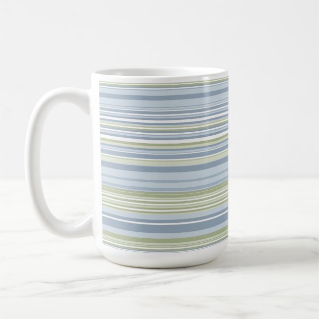 Caneca De Café Chuva de Primavera e Listras Tropicais Azuis (Esquerda)