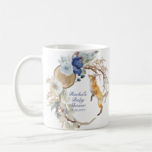 Caneca De Café Chuva Floral de Aquarela da Raposa da Floresta Fof
