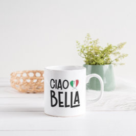 Caneca De Café Ciao Bella - Coração da Bandeira italiana