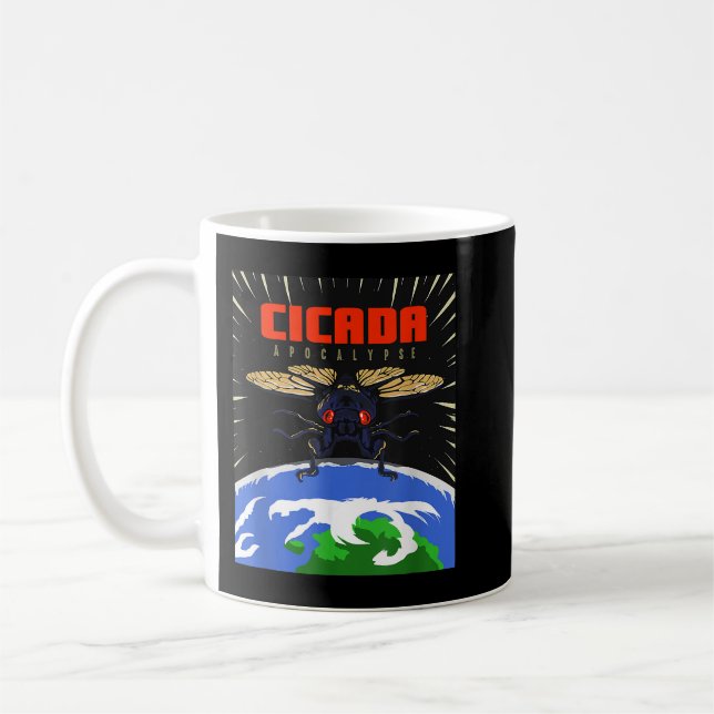 Caneca De Café Cicada Apocalypse Brood X Invasão Cicada (Esquerda)