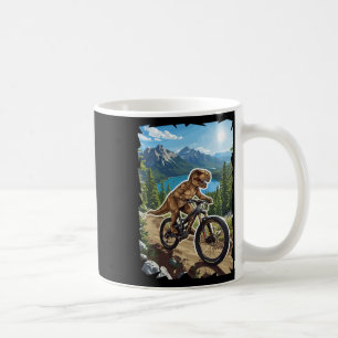 Caneca De Café Ciclismo de Montanha Dinossauro Através da Trilha 