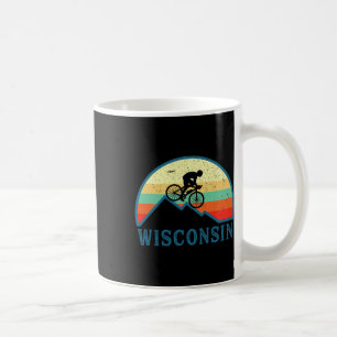 Caneca De Café Ciclismo de Montanha em Wisconsin Retro Wisconsin