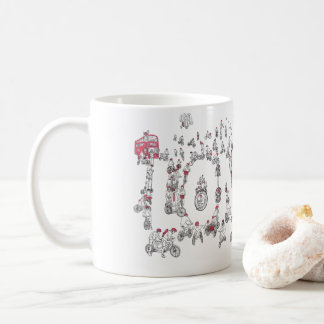 Caneca De Café Ciclismo em Londres Covid19 Bloqueio Engraçado Art