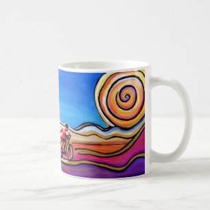 Caneca De Café Ciclista Colorful Road Original Art
